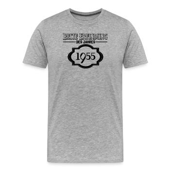 Beste Erfindung des Jahres 1955 Geschenk - Männer Premium Bio T-Shirt - Grau meliert - Vorne - Damien (186cm)