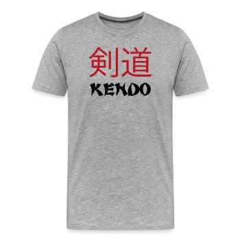 Kendo - T-shirt bio Premium Homme - gris chiné - Devant - Damien (186cm)