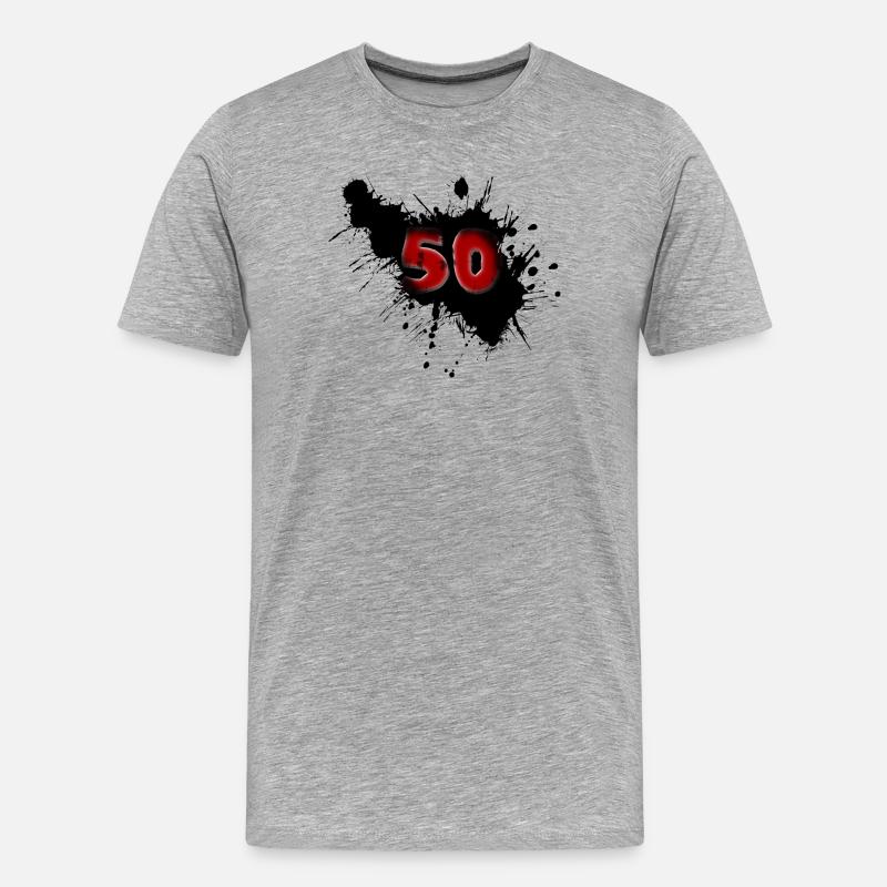 50 ° compleanno - Maglietta ecologica premium da uomo - grigio melange