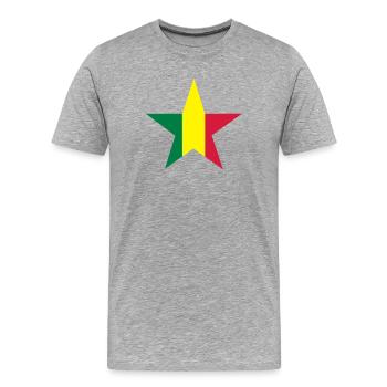 Étoile rasta - T-shirt bio Premium Homme - gris chiné - Devant - Damien (186cm)