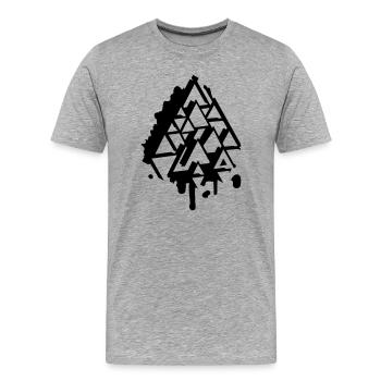 un triangle graffiti - T-shirt bio Premium Homme - gris chiné - Devant - Damien (186cm)
