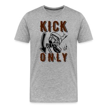 Kick only - Männer Premium Bio T-Shirt - Grau meliert - Vorne - Damien (186cm)