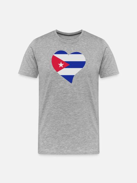 Cuban heart - Men's Premium Organic T-Shirt - heather grey