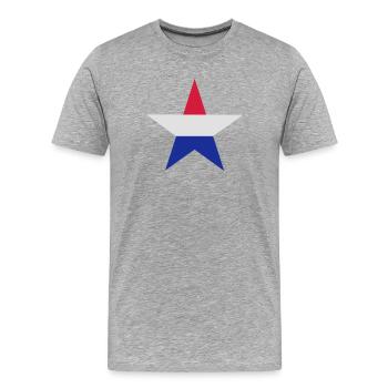 Une étoile néerlandais - T-shirt bio Premium Homme - gris chiné - Devant - Damien (186cm)
