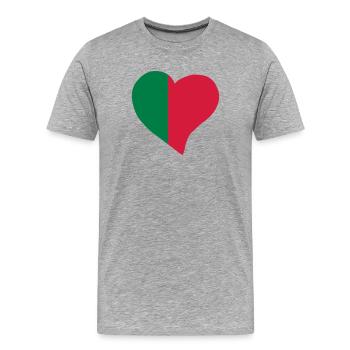 Portuguese heart - Men's Premium Organic T-Shirt - heather grey - Front - Damien (186cm)
