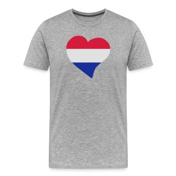 Un coeur néerlandais - T-shirt bio Premium Homme - gris chiné - Devant - Damien (186cm)