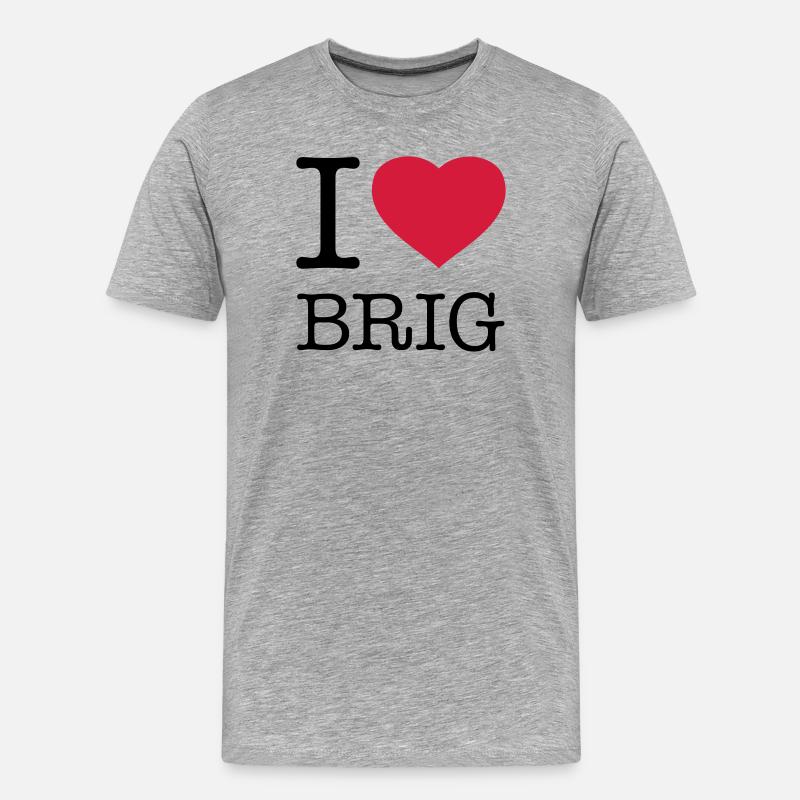 I LOVE BRIG - Männer Premium Bio T-Shirt - Grau meliert