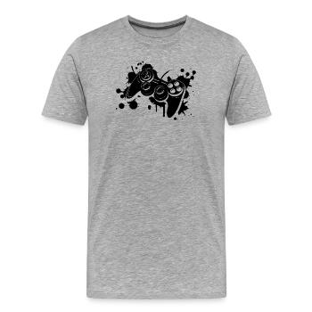 Gamepad Graffiti - Men's Premium Organic T-Shirt - heather grey - Front - Damien (186cm)