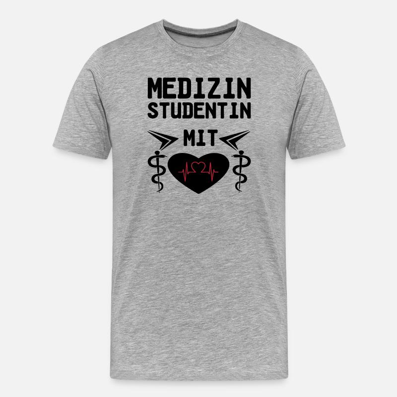 Medizinstudentin mit Herz Geschenk - Männer Premium Bio T-Shirt - Grau meliert