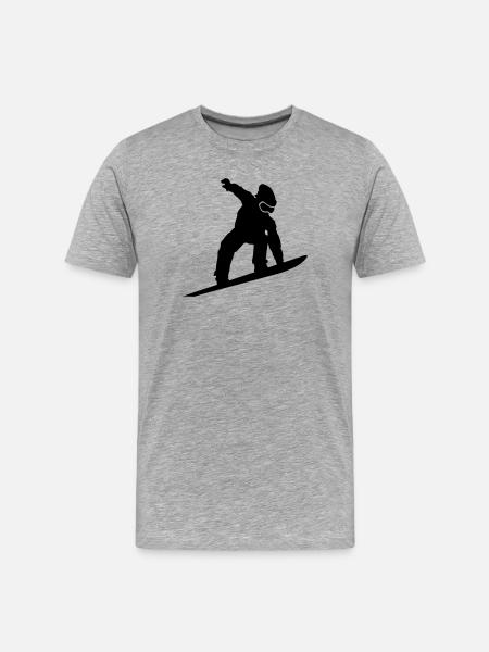 Snowboarder Silhouette - Men's Premium Organic T-Shirt - heather grey