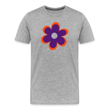 Blumen - Männer Premium Bio T-Shirt - Grau meliert - Vorne - Damien (186cm)