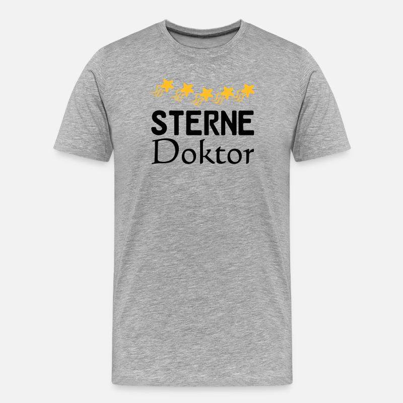 Sterne Doktor Geschenk - Männer Premium Bio T-Shirt - Grau meliert