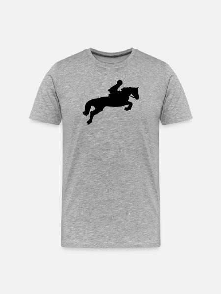 Springpferd - Männer Premium Bio T-Shirt - Grau meliert