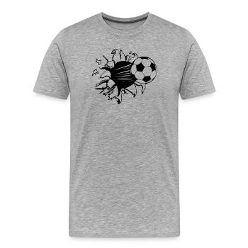 Fußball Fan , Tradition , Fanartikel , Loch (25) - Männer Premium Bio T-Shirt - Grau meliert - Vorne - Damien (186cm)