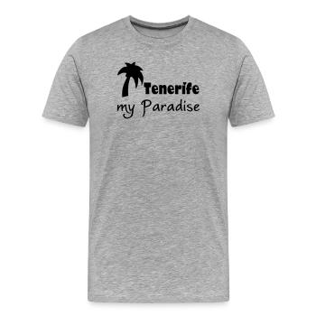 Tenerife Paradise Teneriffa Urlaub Geschenk - Männer Premium Bio T-Shirt - Grau meliert - Vorne - Damien (186cm)