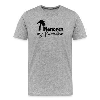 Menorca Paradise Urlaub Geschenk - Männer Premium Bio T-Shirt - Grau meliert - Vorne - Damien (186cm)
