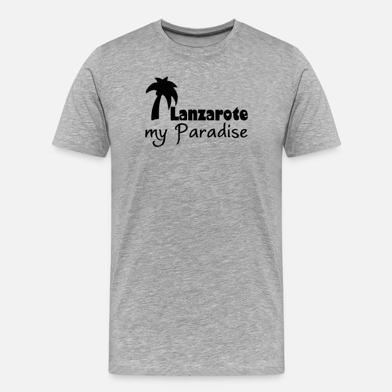 Lanzarote Paradise Urlaub Geschenk - Männer Premium Bio T-Shirt - Grau meliert