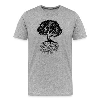 Roots - Men's Premium Organic T-Shirt - heather grey - Front - Damien (186cm)