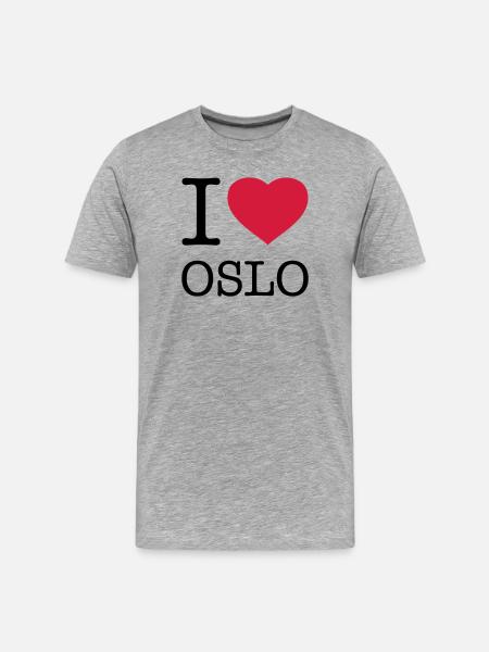 I LOVE OSLO Norway - Men's Premium Organic T-Shirt - heather grey