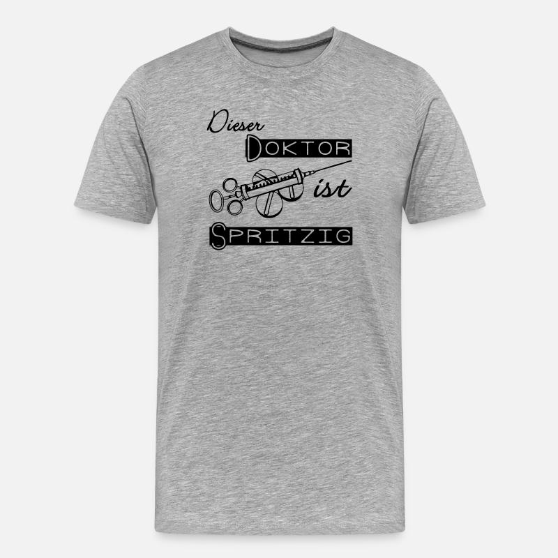 Doktor Spritzig Geschenk - Männer Premium Bio T-Shirt - Grau meliert
