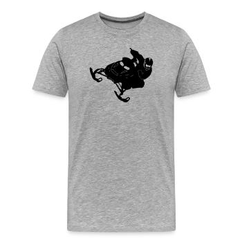 Motoneige pilote Stunts - T-shirt bio Premium Homme - gris chiné - Devant - Damien (186cm)