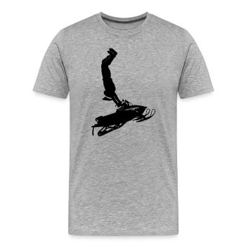 Motoneige pilote Stunts - T-shirt bio Premium Homme - gris chiné - Devant - Damien (186cm)