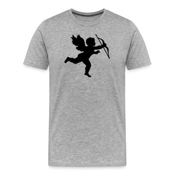 Engel mit Pfeil und Bogen  - Männer Premium Bio T-Shirt - Grau meliert - Vorne - Damien (186cm)