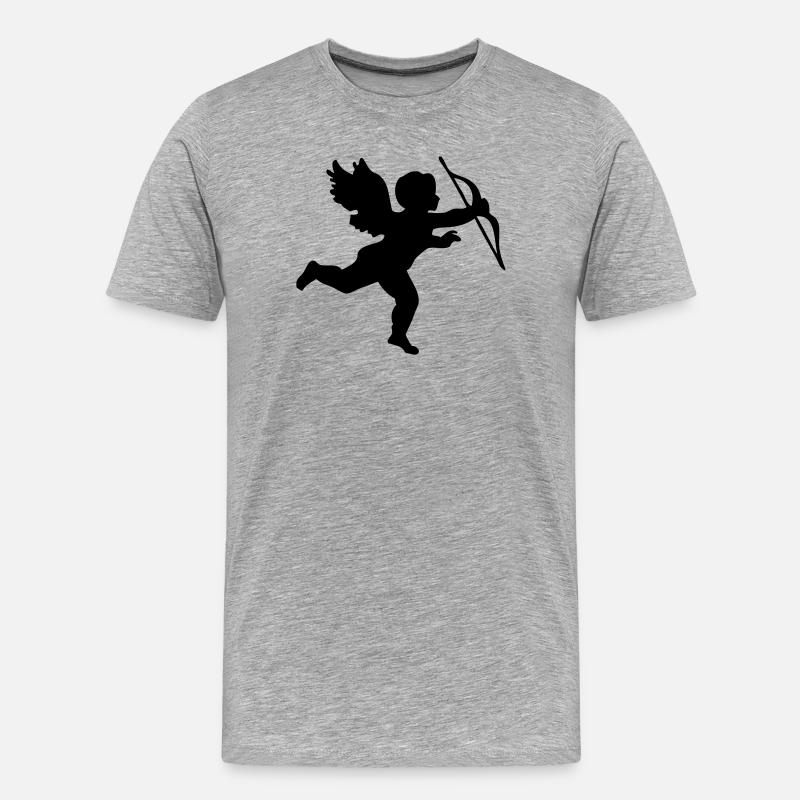 Engel mit Pfeil und Bogen  - Männer Premium Bio T-Shirt - Grau meliert