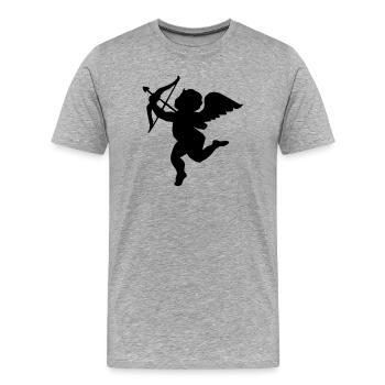 Ange avec arc et flèche, ange de l'amour - T-shirt bio Premium Homme - gris chiné - Devant - Damien (186cm)