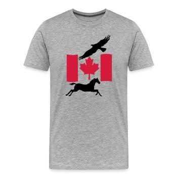 Freedom in Canada Kanada Geschenk - Männer Premium Bio T-Shirt - Grau meliert - Vorne - Damien (186cm)