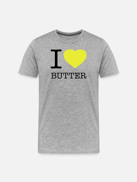 I LOVE BUTTER - Men's Premium Organic T-Shirt - heather grey