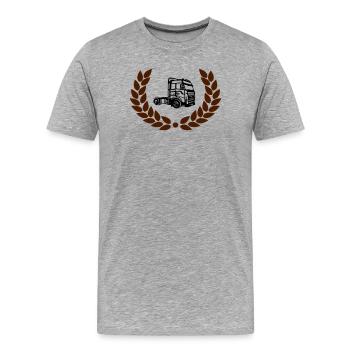 Nous faisons des camions dans le bicolor couronne - T-shirt bio Premium Homme - gris chiné - Devant - Damien (186cm)