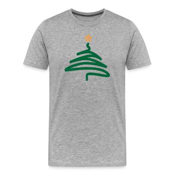 Sapin de Noël - T-shirt bio Premium Homme - gris chiné - Devant - Damien (186cm)