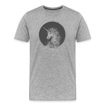 une tête de licorne - T-shirt bio Premium Homme - gris chiné - Devant - Damien (186cm)