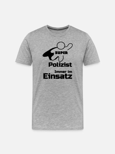 Super Polizist Geschenk - Männer Premium Bio T-Shirt - Grau meliert