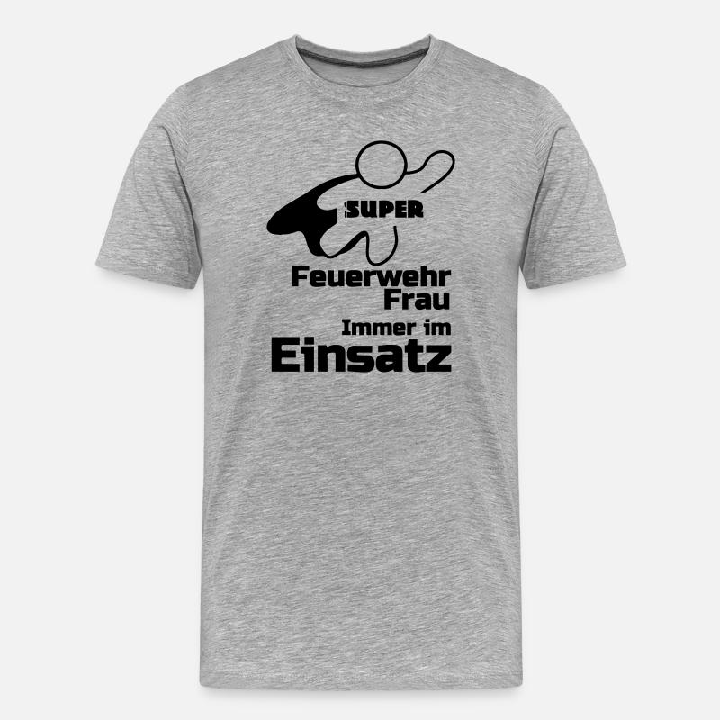 Super Feuerwehrfrau Geschenk - Männer Premium Bio T-Shirt - Grau meliert