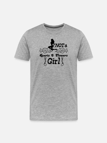 Not a hearts & flowers girl - Men's Premium Organic T-Shirt - heather grey