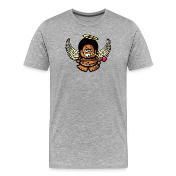 Funky Cupid - Men's Premium Organic T-Shirt - heather grey - Front - Damien (186cm)