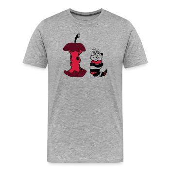 Apfel und Wurm - Männer Premium Bio T-Shirt - Grau meliert - Vorne - Damien (186cm)