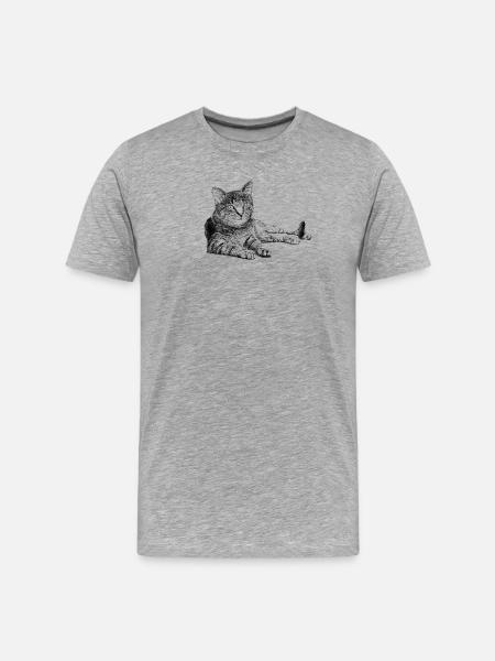 Cat - Men's Premium Organic T-Shirt - heather grey