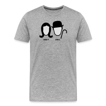 Chapeau Melon (S-03-EP-JS) - T-shirt bio Premium Homme - gris chiné - Devant - Damien (186cm)