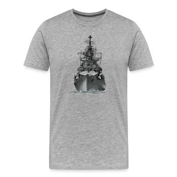 Schiff - Männer Premium Bio T-Shirt - Grau meliert - Vorne - Damien (186cm)