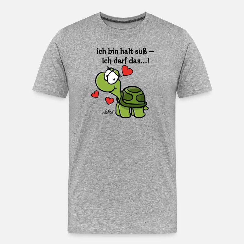 Thoddys Schildkröte - Männer Premium Bio T-Shirt - Grau meliert