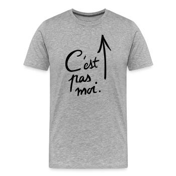 c'est pas moi. - T-shirt bio Premium Homme - gris chiné - Devant - Damien (186cm)