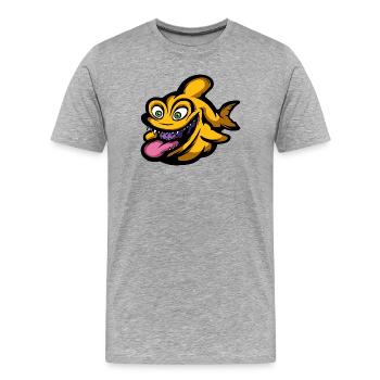 Piranha - Men's Premium Organic T-Shirt - heather grey - Front - Damien (186cm)