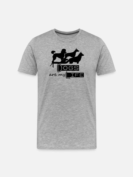 Dogs are my Life - Men's Premium Organic T-Shirt - heather grey
