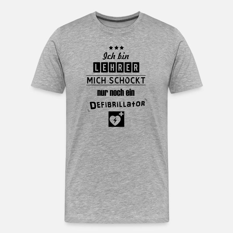Lustiger Lehrer - Männer Premium Bio T-Shirt - Grau meliert