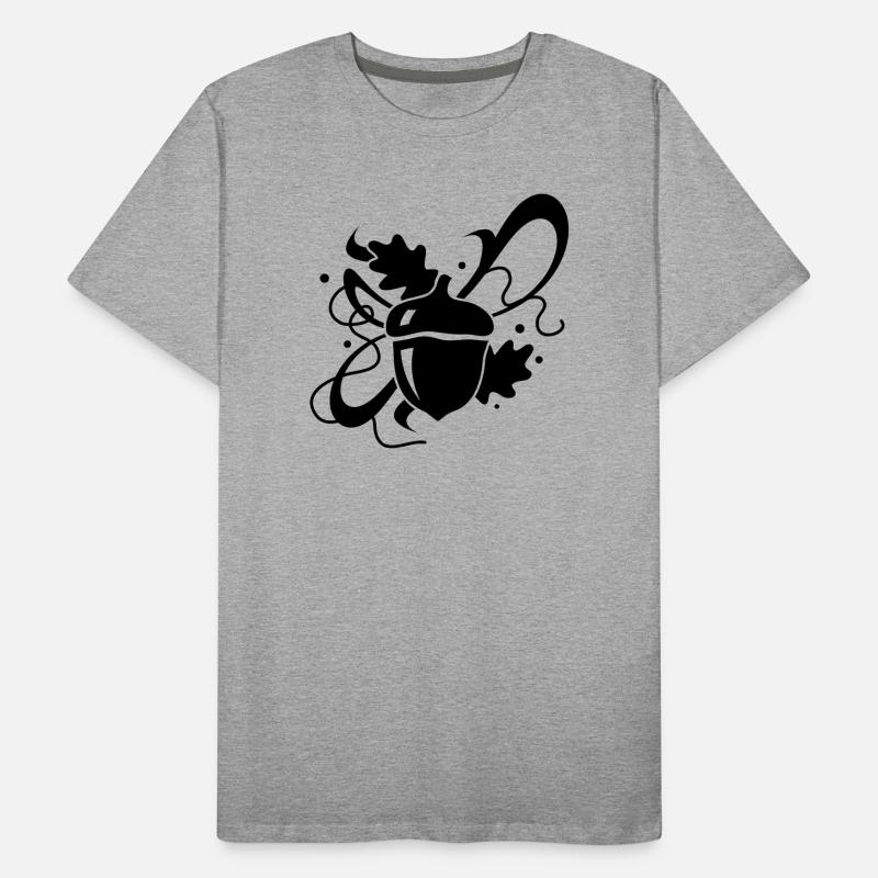 Eichel mit Eichenblätter Männer Premium Bio T-Shirt