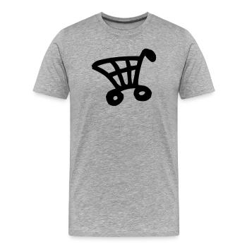 One Color Shopping Cart Design - Men's Premium Organic T-Shirt - heather grey - Front - Damien (186cm)