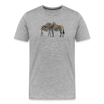 Zebra - Men's Premium Organic T-Shirt - heather grey - Front - Damien (186cm)